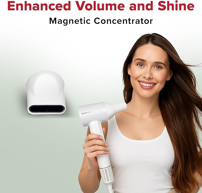 GroWell Ionic Hair Dryer, High-Speed Brushless Motor Professional Blow Dryer for Fast Drying, Low Noise, Lightweight, Compact Hair-Dryer with Diffuser for Curly Hair (3 Pack)