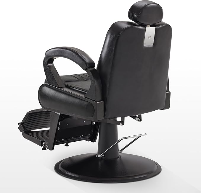 BarberPub All Purpose Barber Chair with Heavy Duty Pump,Reclining Adjustable Swivel Hair Styling Spa&Salon Chair for Hair Stylist, Home Salon,Barbershop 9502 (All Black)