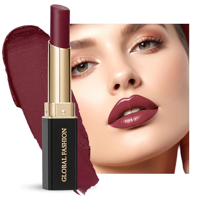 Global Fashion Silk Smooth Matte Lipstick – Long-Lasting, Luxurious Color, Rich Hydration, Lightweight Formula, Lightweight Matte Lip Color for Women, Available in Multiple Shades (102, 0.12 oz)