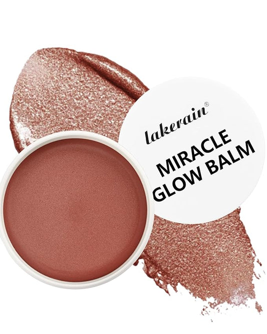 Multi Glow Balm,Miracle Glow Balm Tinted Face Creamy Blush for Cheeks Lip Eye,Hydrating Lightweight & Blendable Color,Shimmer Blusher Facial Makeup,Mother's Day Gift for Women Girl -03 Sheer Pink