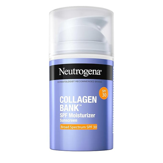 Neutrogena Collagen Bank Face Moisturizer with SPF 30 Sunscreen, Larger Size Anti-Aging Face & Neck Collagen Cream, Micro-Peptide, Support & Defend Skin’s Natural Collagen, 2.7 fl oz