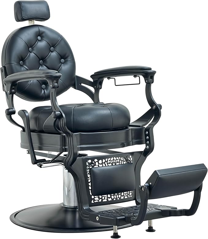 Antlu Barber Chair Salon Chair Hair Stylist, Vintage Heavy Duty 700lbs Hair Styling Chairs for Tattoo Barbershop Beauty Massage Tattoo (Black)