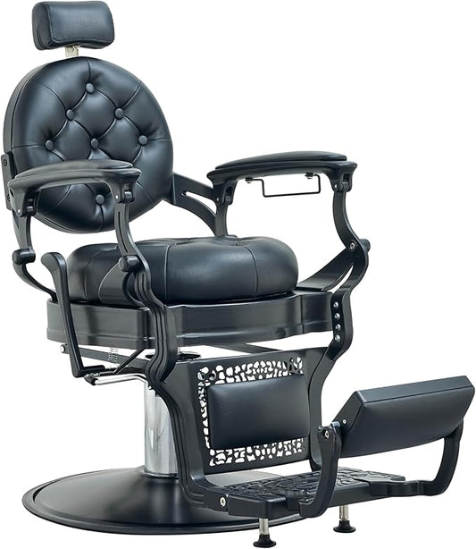 Antlu Barber Chair Salon Chair Hair Stylist, Vintage Heavy Duty 700lbs Hair Styling Chairs for Tattoo Barbershop Beauty Massage Tattoo (Black)