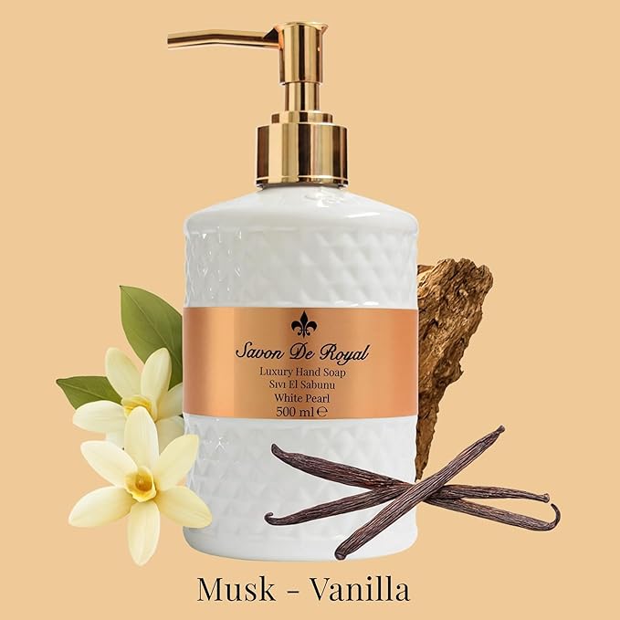 Luxury Pack of 3 Liquid Hand Soap, Jasmine/Musk Vanilla/Vanilla Orange Bathroom Soap Hand Wash Refillable Bottle Gift 50.7 Fl Oz