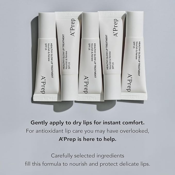 A'Prep Healthy Glow Lip Treatment – Lightweight Moisturizer SPF 15, Non-Sticky Lip Balm for Hydrating & Nourishing Care, Korean Skincare, 10ml 0.34fl. oz.