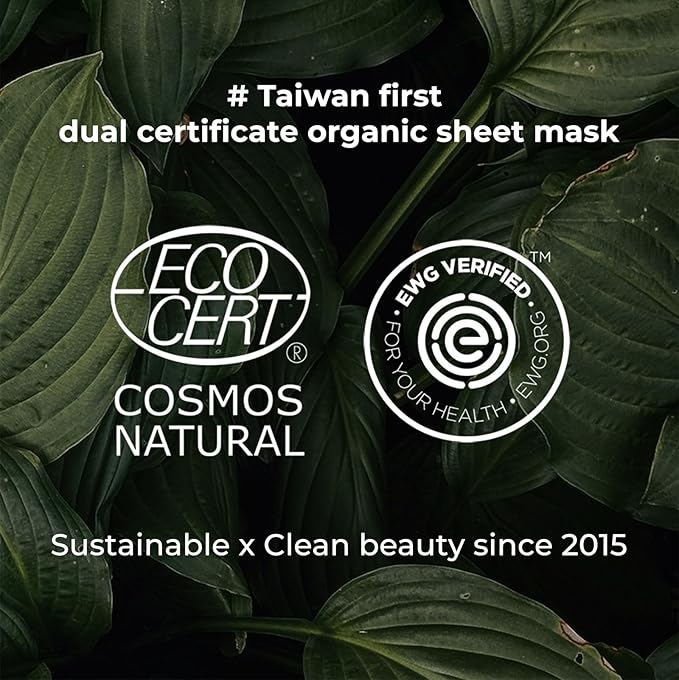 INNA ORGANIC Sheet Mask - Anti-aging & Tightening, EWG & COSMOS Certified (Pack of 5) | Frankincense Essential Oils Infused Skin Care | Luxury Clean Beauty