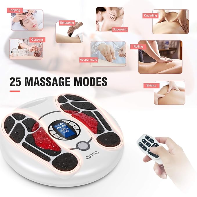 OSITO EMS Foot Massager for Neuropathy, FSA HSA Approved Products, Foot Circulation Stimulator, FSA Massager for Circulation and Pain Relief, 25 Modes 99 Intensities, Ideal for Women/Men