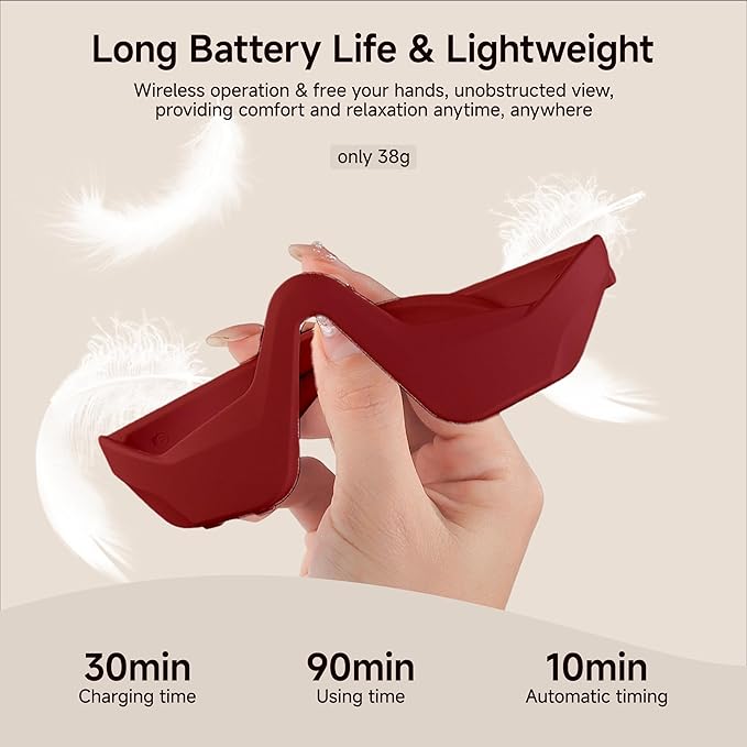 Under-Eye Red Light Therapy Device with Microcurren, 3D Contour Eye Massager for Dark Circles, Eye Bags & Wrinkles, Rechargeable Under Eye Treatment Device for Puffiness and Fine Lines