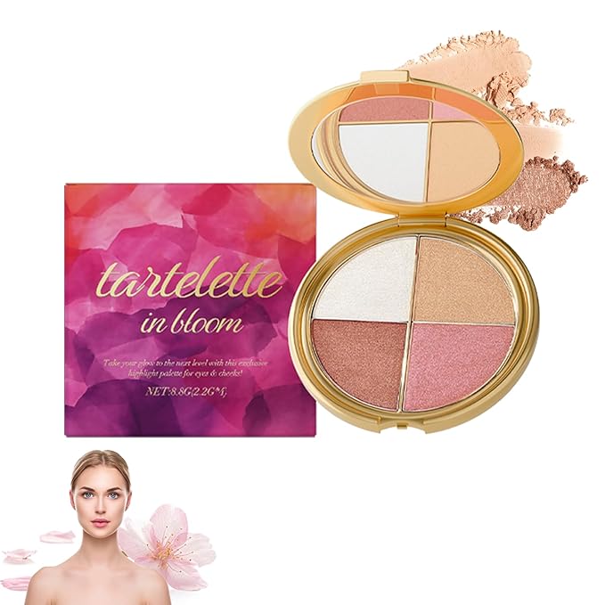 Glowjiu Glow Gallery Eye and Cheek Palette for Eyeshadow Makeup, Makeup Palettes Contour Kit, Shimmer Glow Face Palette for Women, Natural Glow Contour Powder, Gentle on Skin, Durable and Stable