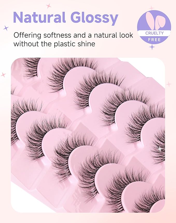 Natural False Eyelashes Strip Natural Look C Curl Wispy Lashes Wispy-01