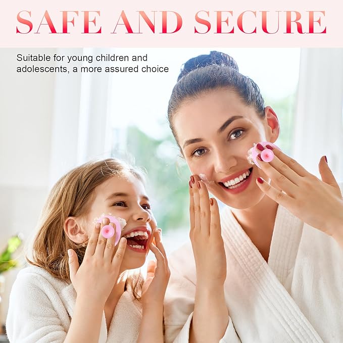 Ultra Soft Silicone Face Scrubber Set - 8 Piece Manual Gentle Facial Cleansing Brush & Pore Exfoliator, Deep Cleansing and Travel-Friendly