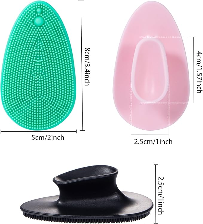 4 Colors Silicone Face Scrubber, Beomeen Facial Cleansing Brush Soft Silicone Facial Exfoliation and Massage Brush Blackhead Scrubber for Men and Women