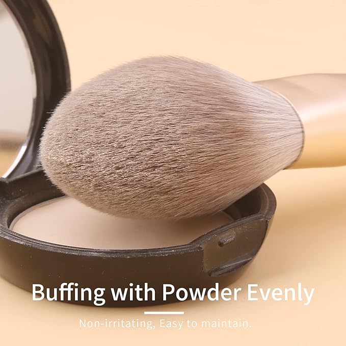 Natural Hair Makeup Brush Set Professional, Fox Hair Makeup Brushes Set with Case, Glitter Make up Brushes Set Professional, Natural Makeup Brushes, Natural Bristle Makeup Brush - ORRA, White