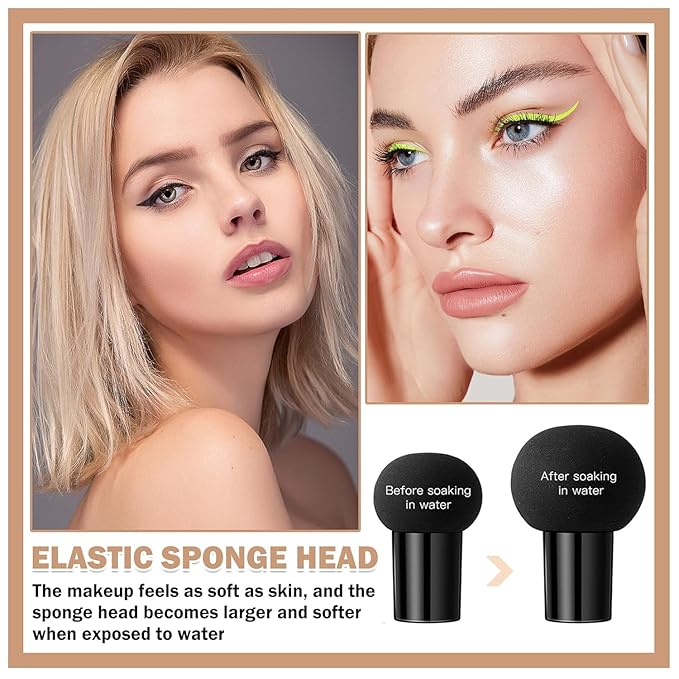 AWCCXMYM Mushroom Head Air Cushion CC Cream Long-Lasting Concealer BB Cream Moisturizing Color Corrector Foundation Makeup Even Skin Tone Liquid Face Makeup (Natural)