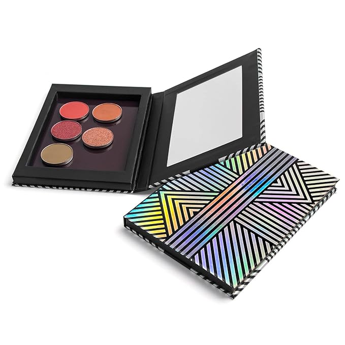 Makeup Magnetic Palette with Mirror and 20Pcs Metal Stickers, Empty Storage Palette for Eyeshadow Powder Highlighter