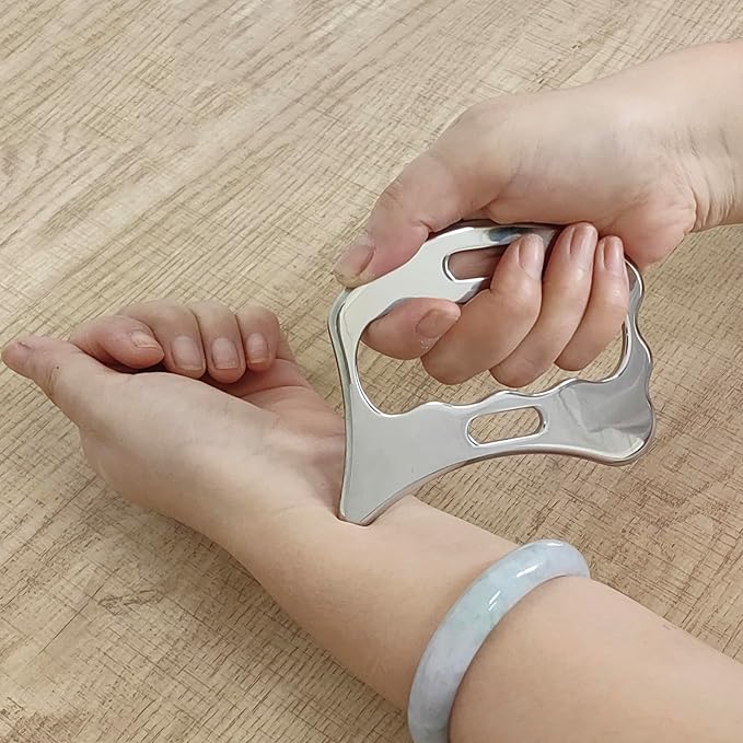 BYYDDIY Stainless Steel Gua Sha Derma Edge Massage Tools-Scraping Massage Tools,Muscle Scraper Tool (D2)