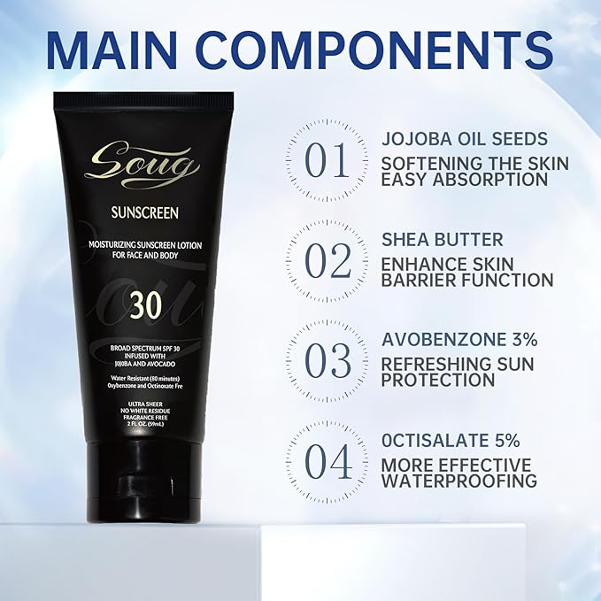 Sunscreen Black Girl, Sunscreen for black skin,Face & Body Moisturizing Sunscreen SPF 30, Black Gir'l Sunscreen for black women kids,Sunscreen no white cast 2PCS