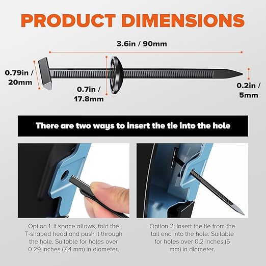 150PCS Upgrade 3D Easy to Fold T Head Nylon Universal Cable Tie Buckle,Grip Auto Zip Tie Buckles, Automotive Zipper Clips Self-Locking UV-Resistant Fasteners for Car Fender Trunk Bumper Repair