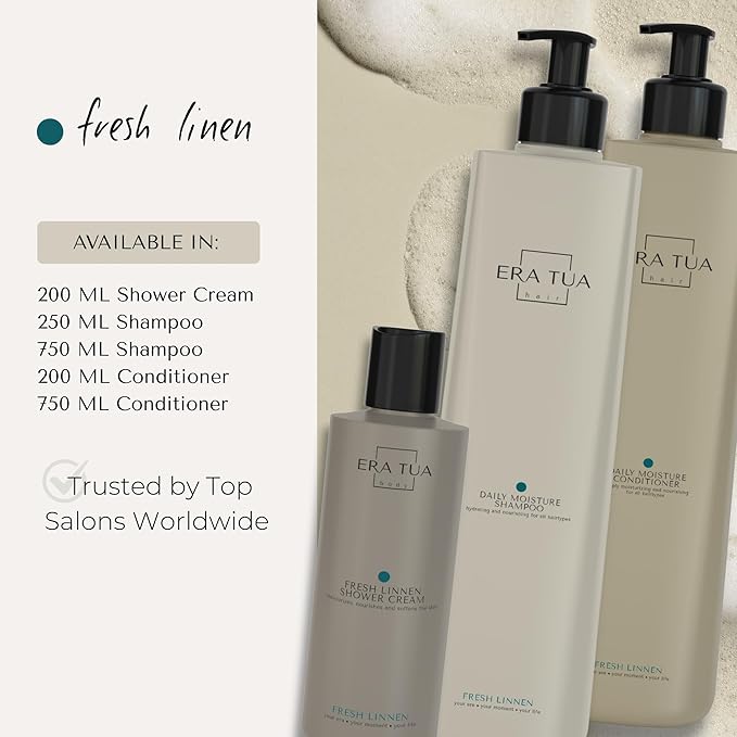 Fresh Linen Shower Cream | Dutch Made & Formulated | Hydrating Body Wash for All Skin Types | Fresh Scent of Bergamot, Jasmine & Rose 200 ML