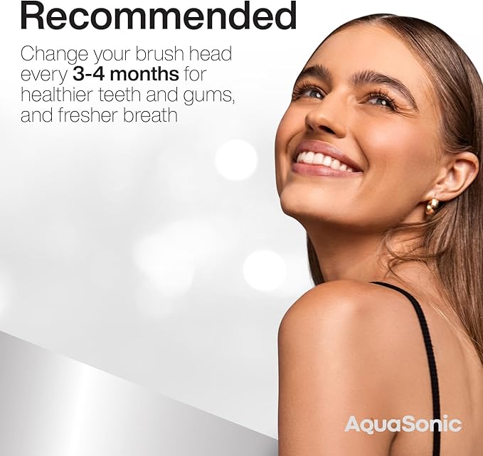 AquaSonic 2-Pack Activated Charcoal Brush Heads - Ultra Whitening Brush Heads - 2X Whitening & Stain Remover - for Black Series, Black Series Pro, Vibe Series, Duo Pro Series (Black)