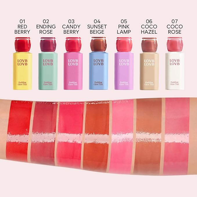 Pudding Glow Korean Lip Tint | Natural Lip Stain | Gloss to Stain | Long-Lasting & Non-Sticky | Lightweight Lip Tint 0.14 oz. (06 COCO HAZEL)