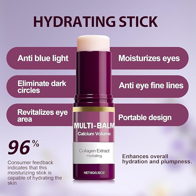 Cemenrete Calcium Multi-Effect Volume Cream Wrinkle Core Stick South Korean Collagen Moisturizing Stick for Anti-Aging Moisturizing and Firming Eyes Neck and Face（2pcs）