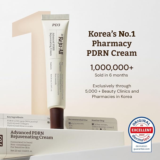 Dr. Reju-All Advanced PDRN Rejuvenating Cream – 99% Pure Salmon DNA PDRN Face Moisturizer – Optimal 1200ppm Concentration for Glow Skin – Korean Anti-Aging Skin Care Face Cream - 2.0 Fl Oz