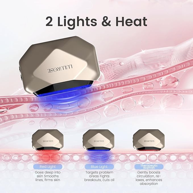 LULUROSE 4-in-1 Facial Massager,Cold Heat Facial Beauty Device for Face Neck Eye Lifting Firming Depuffing,Facial Sculptor Skin Care,at Home or Traveling