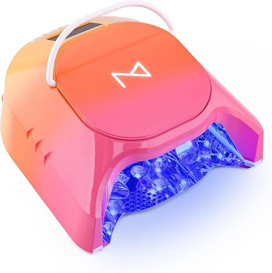 GlowPro Professional Hybrid 86W Wireless Rechargeable LED Nail Curing Lamp - Dries Gel Nails Fast, Ideal for Manicure & Pedicure (Ombre Orange)