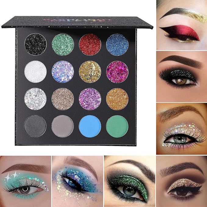 UCANBE Glitter Eyeshadow Makeup Palette - 12 Face