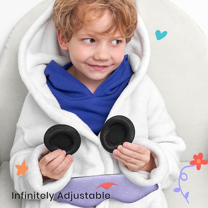 Manta Kids Sleep Mask - Comfy & Cute Blackout Sleeping Mask with Adjustable Eye Cups, Soft & Breathable Machine Washable Kids Eye Mask for Girls, Boys, Toddler Aged 6+ (Periwinkle)