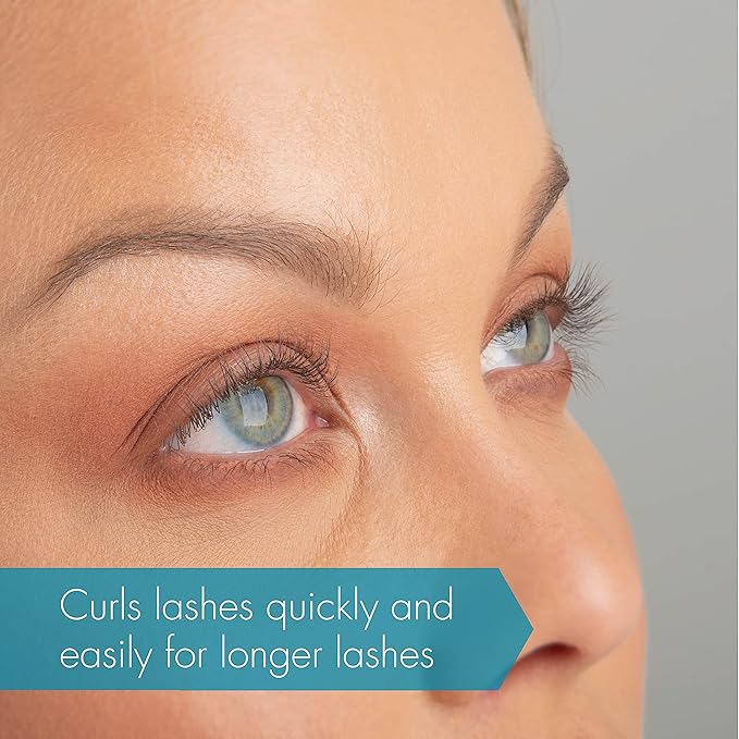 TRIM Azure Collection Eyelash Curler – Curls Quickly and Easily for Longer-Looking Lashes – Smooth Opening and Closing Action – Easy-to-Grip Handles – Eye Pads are Gentle on Lids While Curling