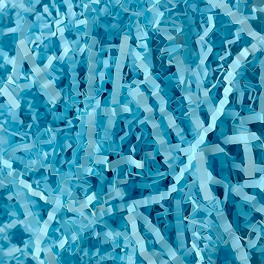 200g(7oz) Crinkle Paper Filler, Gift Box Baskets for Easter, Birthday, Wedding, Decoration(Light Blue)