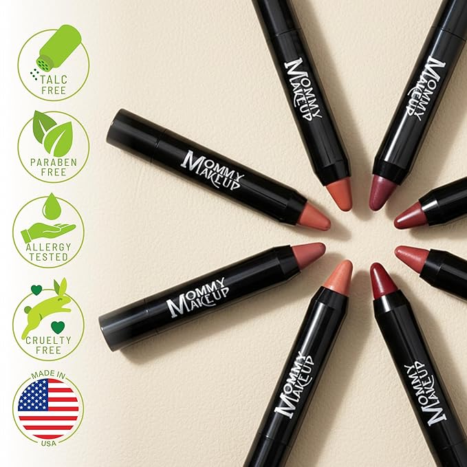 Mommy Makeup Triple Sticks Lipstick, Cream Blush & Teatment All-In-One with Shea & Cocoa Butter - Soft & Creamy Moisturizing Lip Crayon For Lips & Cheeks (Daisy Glow)