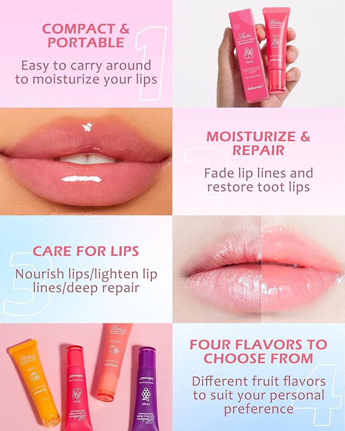 Hydrating Lip Glowy Balm, Ultra-Nourishing Lip Balm-04#Grape