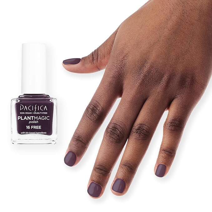 Pacifica Natural Nail Polish – Plant Magic Translucent Purple Nail Base - Plant Based, Non-Toxic & Clinically Tested - Lasting Colors, Chip-Resistant, Clean Beauty, Dermatologist Approved, Royals