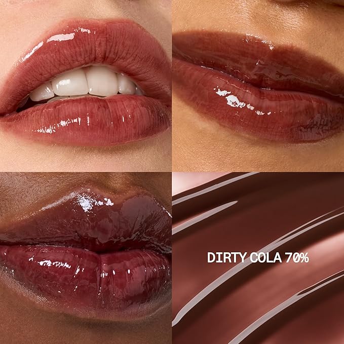 fwee 3D Voluming Gloss 70% (Rich) | High Shine, Non-Sticky Lip Gloss for Makeup | Long-Lasting, Moisturizing Gel Formula – Dirty Cola 70% | 30% & 70% Pigment Options | 5.3g