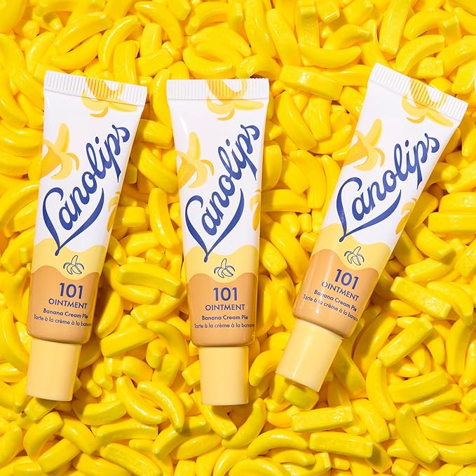 Lanolips 101 Ointment - Lanolin Lip Balm for Smooth, Hydrated & Healthy Lips - Multipurpose Ointment with Lanolin Oil for Dry Cuticles & More - Banana Cream Pie (0.35 oz)