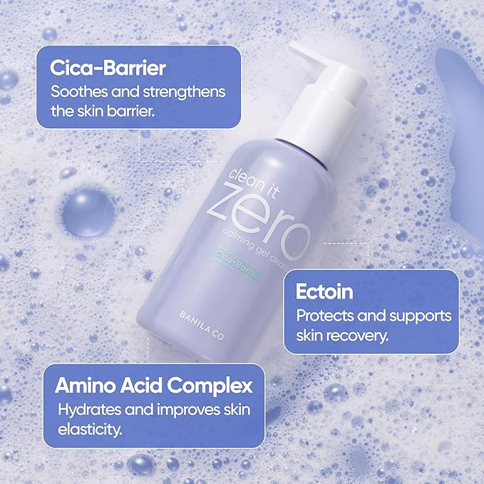 BANILA CO Clean It Zero Calming Double Cleanse Set | Calming Cleansing Balm 100ml + Calming Gel Cleanser 200ml | CICA & Amino Acid | Vegan Skincare for Sensitive Skin