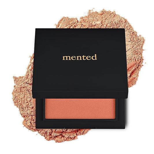 Mented Cosmetics Made in Italy, Cruelty Free Makeup, Vegan, Paraben Free, Shimmer Cheek Blush Palette for Face, Powder Face Blush for Women with Vitamin E, 0.2oz/7g, Peach for the Stars