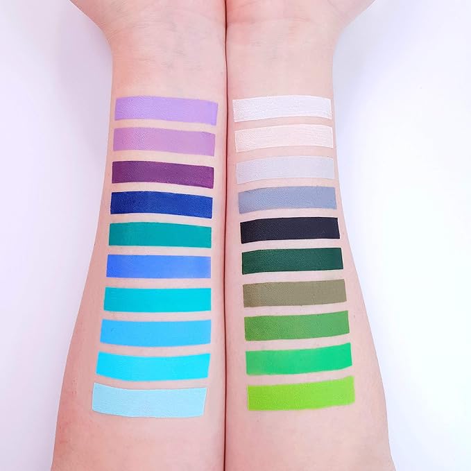 Pro Face & Body Paint Cake Pots by Moon Creations - 40 Colour Professional Kit - Professional Water Based Face Paint Makeup for Adults, Kids - 1.26oz