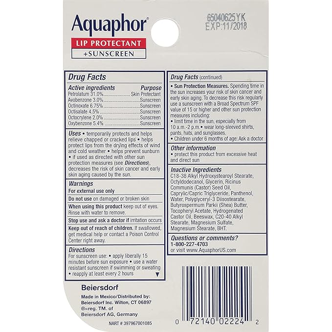 Aquaphor Lip Repair & Protect Tube Dual