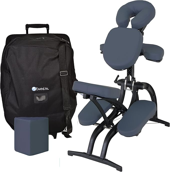 EARTHLITE Portable Massage Chair AVILA II - Premium Folding Spa/Massage/Tattoo Chair incl. Rolling Carry Case