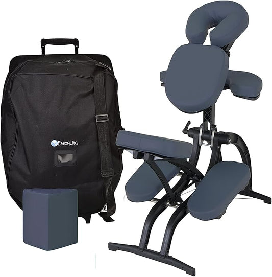 EARTHLITE Portable Massage Chair AVILA II - Premium Folding Spa/Massage/Tattoo Chair incl. Rolling Carry Case