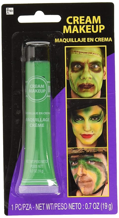Green Cream Makeup Tube - 0.7 oz. - Vibrant Color & Pigmented Perfect for Festive & Creative Looks, Pack of 18