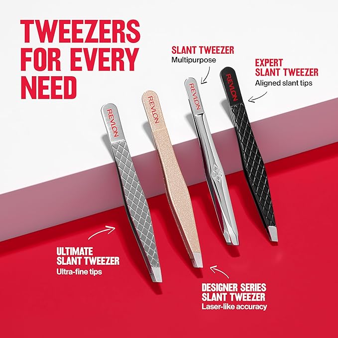 Revlon Expert Slant Tweezer, High Precision For an Easy Hair Removal, Made With Stainless Steel, 1 Count