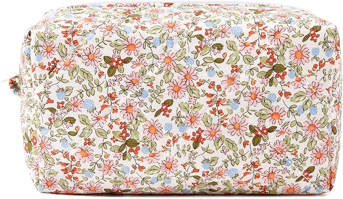 Soidram quilted makeup bag floral