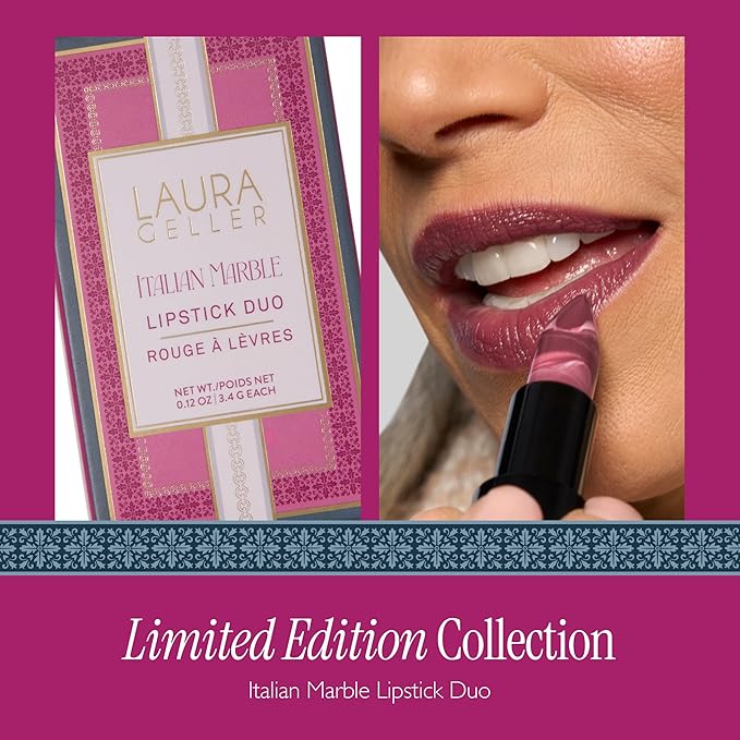 LAURA GELLER NEW YORK Italian Marble Lipstick Duo - Berry Banana & Rose Macaron