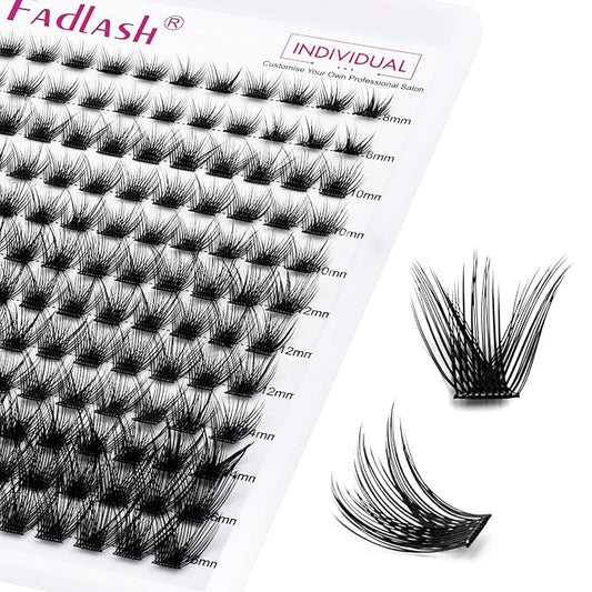 Lash Clusters DIY Eyelash Extensions 144 Clusters Lashes D Curl 0.07 Natural Individual Lash Extensions Mixed Tray False Eyelashes Soft & Strong Thin Band DIY at Home (F31-0.07D, 8-16mm)