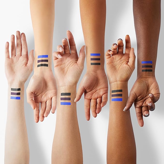 evpct 3Pcs Dark Black Purple Royal Blue Matte Lip Liner and Liquid Lipstick Lip Stain Makeup Set Smudge Proof, 24 Hours Original Long Lasting Matte Lipstick Waterproof labial mate larga duracion 24